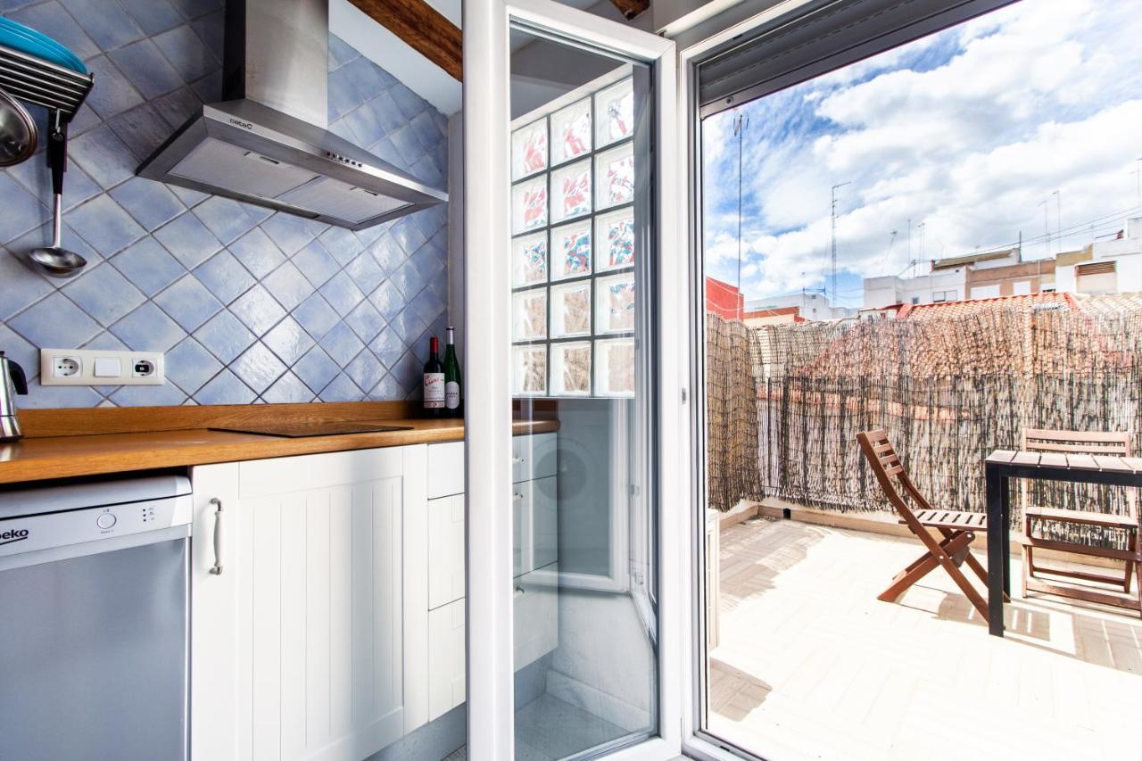 Estudio Para Parejas Con Terraza En La Playa Valencia Exteriör bild